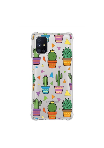 Prinrify Samsung Galaxy M51 Uyumlu Water Color 4 Baskılı Şeffaf Köşe Korumalı Antişok Kılıf