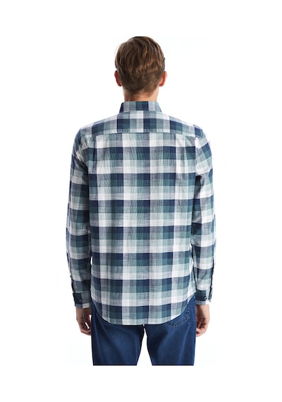 Lcwaıkıkı Classic Yeşil Regular Fit Uzun Kollu Ekose Poplin Erkek Gömlek