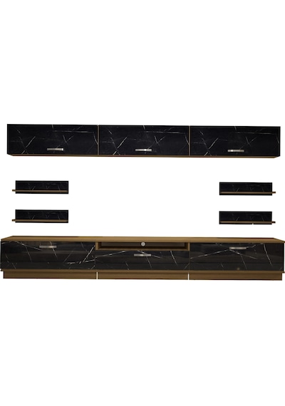 Decoraktiv Trendstyle 8y Mdf Tv Ünitesi Tv Sehpası Pera - Siyah Mermer