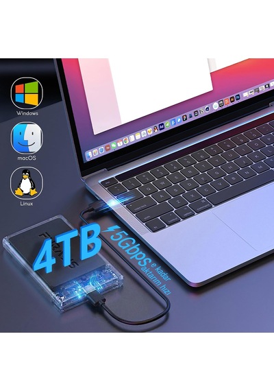 2.5" Sata Hdd/ssd Harici Disk Kutusu - Usb 3.0 Micro-b 5gbps E Kadar Hız - 4tb A Kadar Destek - Windows/mac/linux Uyumlu - Taşınabilir Şeffaf Harddisk Kutusu