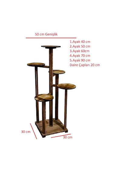 Wooden City Ahşap Saksılık Çiçeklik Çiçek Standı Saksı Standı