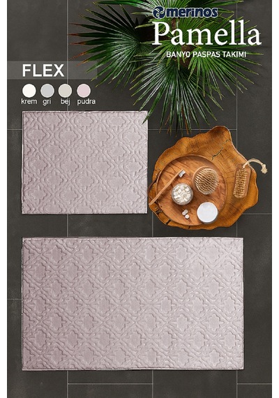 Merinos Pamella 2 Li Banyo Paspas Takımı Flex Pudra Pudra Pudra