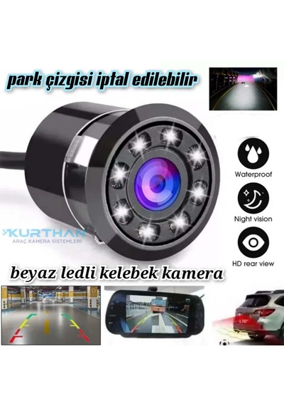 Beyaz Ledli Kelebek Kamera Ledleri Sönmez Sürekli Yanar 12 Volt