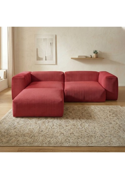 Relax Köşe Koltuk Takımı Sünger Koltuk Kanepe Divan Kırmızı