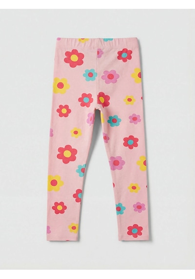 LC Waikiki Lcw Kids Pembe Çiçek Baskılı Kız Çocuk Tayt Pınk Prınted