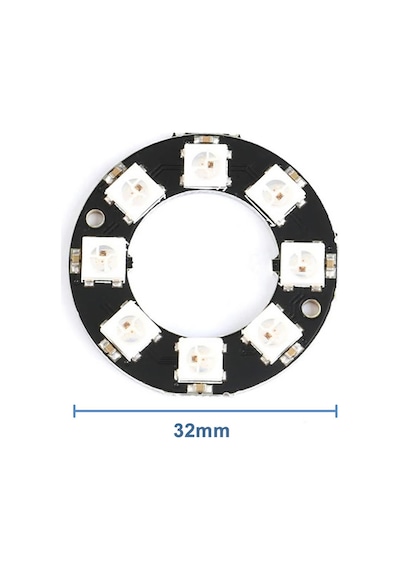 Alkatronik-8 Bit Neopixel Halka Ring Ws2812B 5050 Rgb Led Modül Full Color