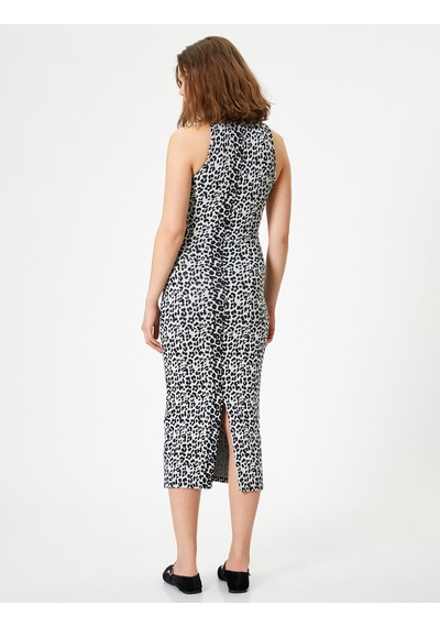 Koton Leopar Desenli Midi Elbise Kolsuz Slim Fit Yırtmaç Detaylı Siyah Desenli 4sal80259ık Siyah Koton Leopar Desenli Midi Elbise Kolsuz Slim Fit Yırtmaç Detaylı Siyah Desenli 4sal80259ık Siyah