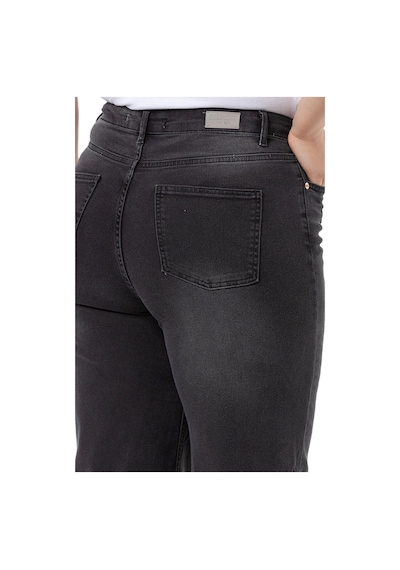 Disentis Büyük Beden Yüksek Bel Geniş Paça Antrasit Denim Pantolon-antrasit Antrasit