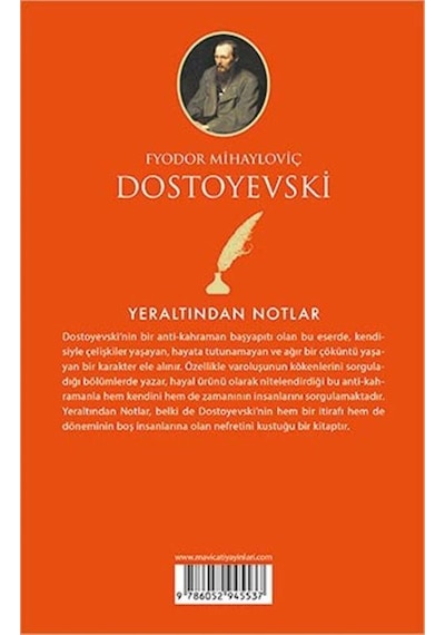 Yeraltından Notlar - Fyodor Mihayloviç Dostoyevski - Mavi Çatı Yayınları