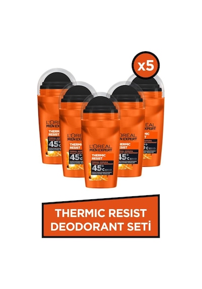 Thermic Resist Perspirant Yüksek Sıcaklıkta Etkili Erkek Roll On Deodorant 50ml 5'li Set pktykscketerdeost-8536