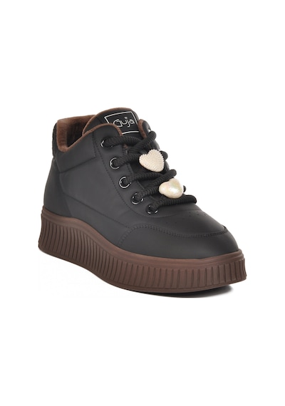 Siyah İçi Polarlı Soğuğa Dayanıklı Kadın Sneaker 25k419-1 Z Siyah