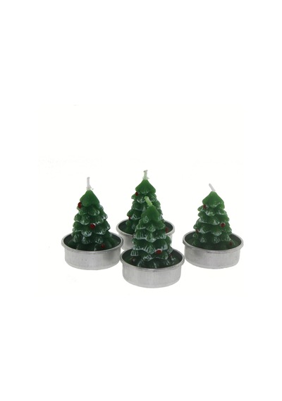4 Adet 4cm Çam Ağacı Tealight Mum