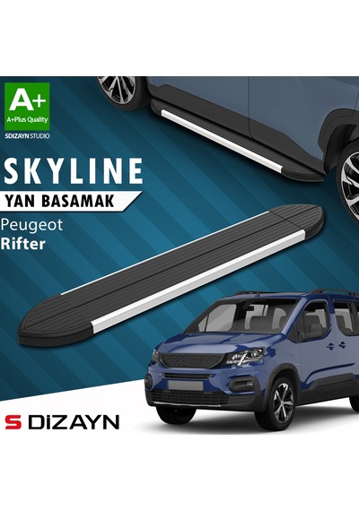 S-dizayn Peugeot Rifter Skyline Aluminyum Yan Basamak 203 Cm 2019-2023 A+ Kalite