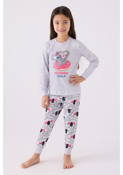 Rolypoly Kız Çocuk Gri Pijama Takımı Gri