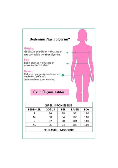 Neşeli Butik Kadıın Yeni Sezon Midi Boy Desenli Şifon Elbise Apcx06 Siyah