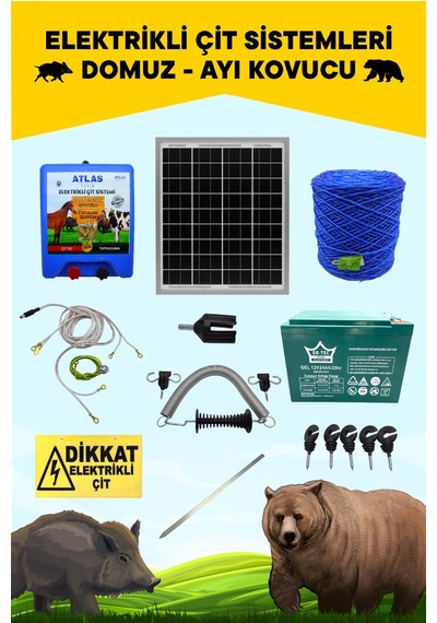 Atlas Elektrikli Çit 5 Yıl Garanti 1000mt Profesyonel Set Ömürlük No2