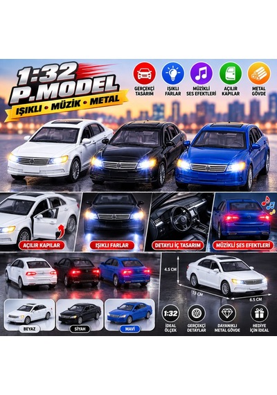 Tyc0026 1:32 P.model Işıklı Müzik Metal. Adet Fiyatıdır - 744