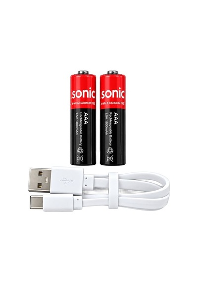 Asonic Pl400 İnce 1.5v 400 Mah-750 Mvh Type-c Şarjlı 2'li Aaa Pil