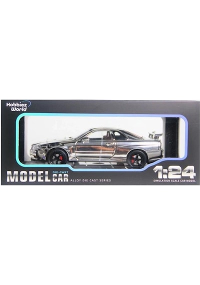 Hobbiez World Nissan Skyline Gt-r R34 Shinny Colors Gri 1/24 Model Araba