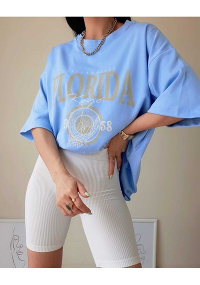 Flood Of Style Florida Kadın Gök Mavi Oversize