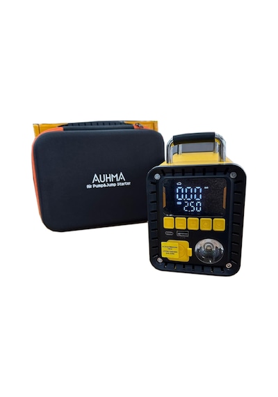 Auhma A8833 16.000 Mah 5'i 1 Arada Akü Takviyeli Şarjlı Hava Pompası Powerbank Dijital Fener & Üfleme Vakum