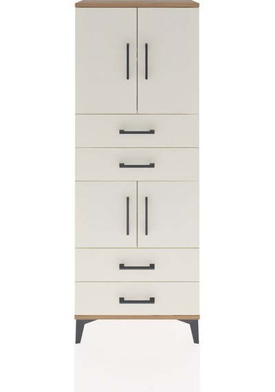 Arges Dolap 3 Raflı 4 Çekmeceli 4 Kapaklı 60x30x163 Çam-aytaşı Atlas Çam