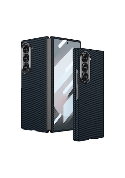 Samsung Galaxy Z Fold 6 Uyumlu Karbon Fiber Tasarım Ultra İnce Telefon Kılıfı Kapak