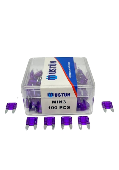 Mini Bıçak Sigorta 3 Amper 100 Adet Mini Boy Oto Sigorta 3a