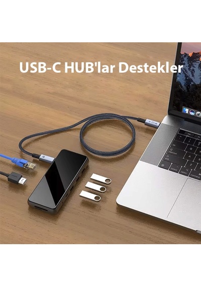 8k Görüntü Aktarım Destekli Ultra Hızlı Type-c Hasır Kablo 40gbps Apple Uyumlu MacBook Pro Air Mini İçin