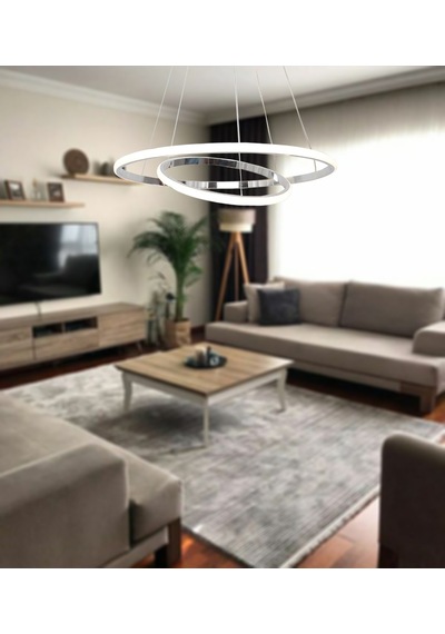 Tt300-2 Kr Tt Aydınlatma Halka 2 Li Krom Led Avize