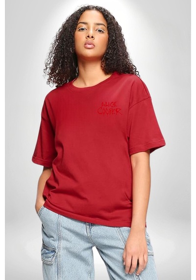 Pennywise Vs Georgie Korku Filmi Kırmızı Oversize Unisex Ön Ve Sırt Baskılı Tişört Kırmızı