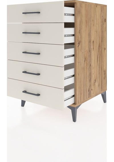 Kronos Komodin 5 Çekmeceli 60x59x96 Çam-aytaşı Çam