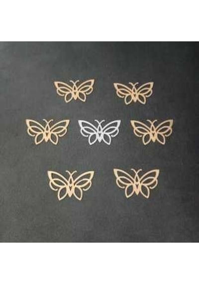 Dekoratif Gold Aynalı Plexi Mobilya Dolap Süsükelebek 8x5cm 5adet Altın