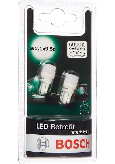 Bosch Led Retrofit W5W T10 Dipsiz Led Ampul 12V 6000K (W2,1x9,5d)