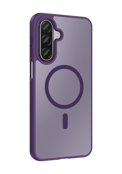 Alan Tech Samsung Uyumlu Galaxy A17 Kılıf M-safe Şarj Özellikli Zore Babet Kapak - Derin Mor