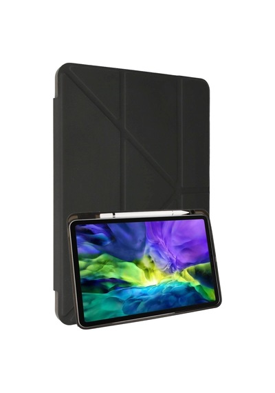 İpad Uyumlu 10.2 8.nesil Kılıf Kalemlikli Mars Tablet Kılıfı - Koyu Gri