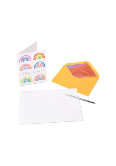 Papyrus Lgbtqıa+teşekkür Kartları, Gurur Ve Her Durum İçin Zarflı, Gökkuşağı Ve Kalpler 20 Sayı
