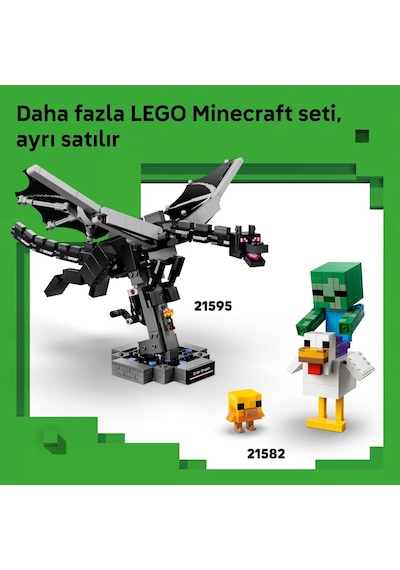 LEGO® Minecraft® İskelet 21594 - 10 Yaş ve Üzeri Çocuklar için Aksesuarlar İçeren Yaratıcı Oyuncak Yapım Seti (502 Parça)