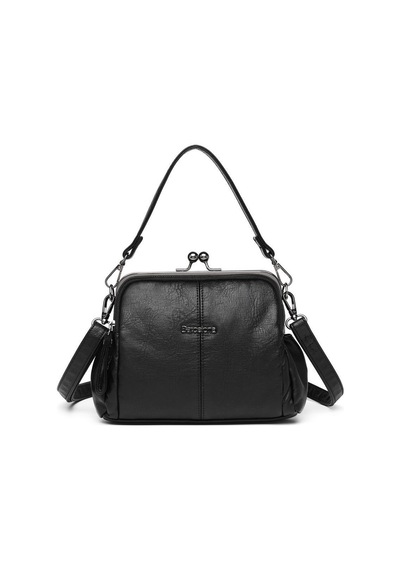 Smart Bags Yıkama Deri Burslu Postacı Kadın Çantası 21-k Barcelona 1903-7 Siyah