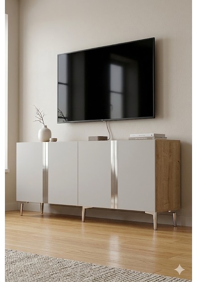 Ka1898dbs Anka Konsol Ve Tv Sehpası Safirmeşe-beyaz-silver 180cm