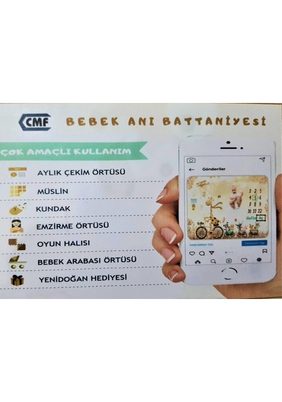 BEBEK  ANI ÇEKİM BATTANİYE  90*140 CM YENİDOĞAN