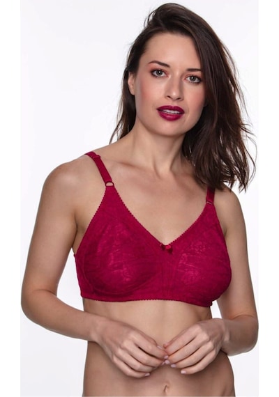 Aycı Bordo Dantel Toparlayıcı / Minimizer Sütyen Bordo