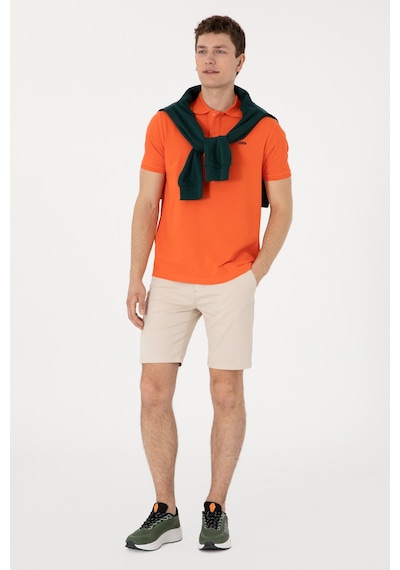 U.S. Polo Assn. Erkek Regular Fit Polo Yaka Nar Çiçeği Basic Tişört 50306007-VR039