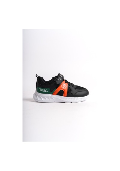 Daxtors Garantili Ray Max Günlük Ortopedik Çocuk Unisex Sneaker Spor Ayakkabı Siyah-oranj