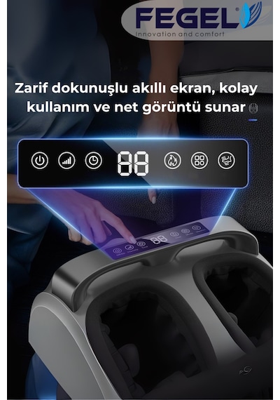 Fegel FG-513 Isıtmalı Hava Basınçlı 5 Programlı Titreşimli Profesyonel Ayak Masaj Aleti