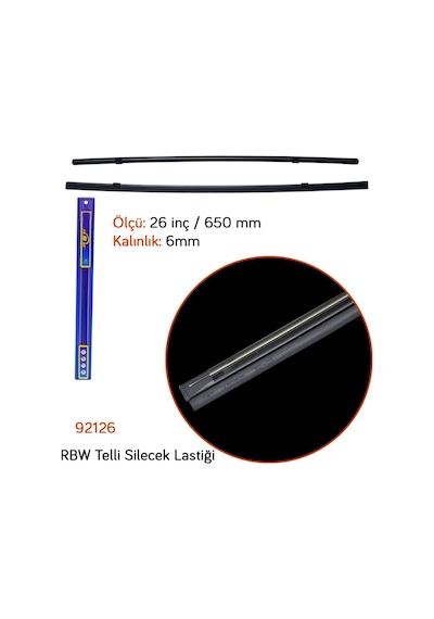 Rbw 92126 Telli Üniversal 26 İnç / 650 Mm Silecek Lastiği 6Mm
