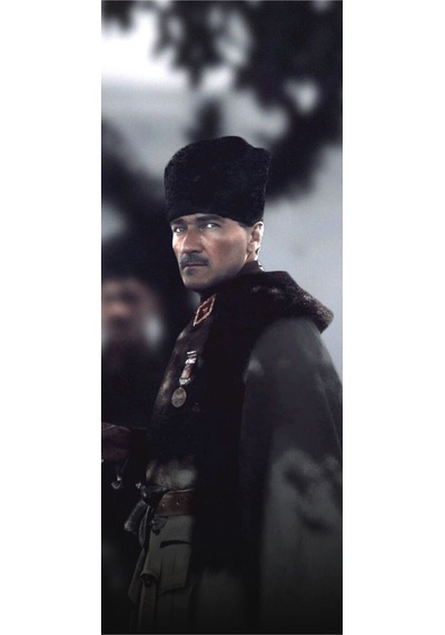 Mustafa Kemal Atatürk Baskılı Araç Kapı Direk Kaplama Folyo Sticker 2'li Sağ&sol
