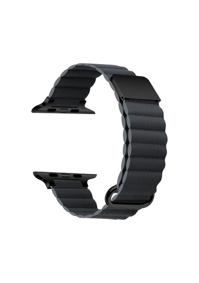 Apple Watch Uyumlu 40mm Krd-78 Pu Deri Kordon Strap Kayış - Koyu Gri