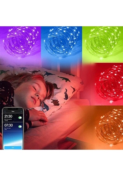 Ally 10mt 100 Led Rgb Bluetooth Telefonla Kontrol Edilen Usb Led Lamba İos-android- 5775 Çok Renkli