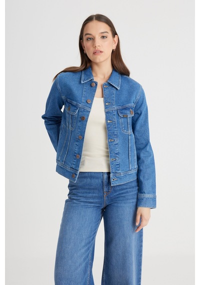 Regular Fit Normal Kesim Açık Mavi Jean Kot Ceket LV49205322G35 Çok Renkli
